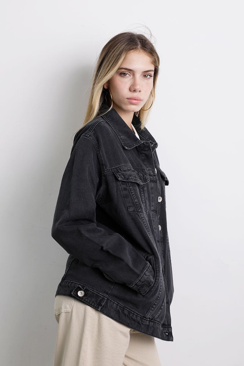 Casaca Jean Oversize Black