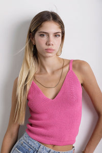 Luna Knit Top  Fucsia