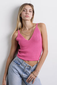 Luna Knit Top  Fucsia