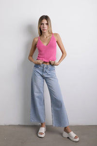 Luna Knit Top  Fucsia