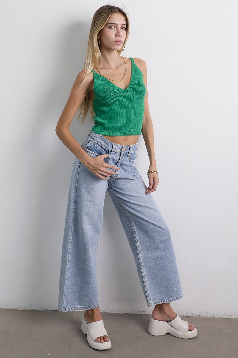 Luna Knit Top Verde