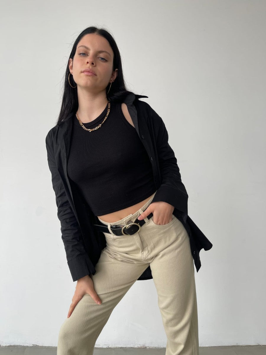 Monet Sleeved Shirt Negro