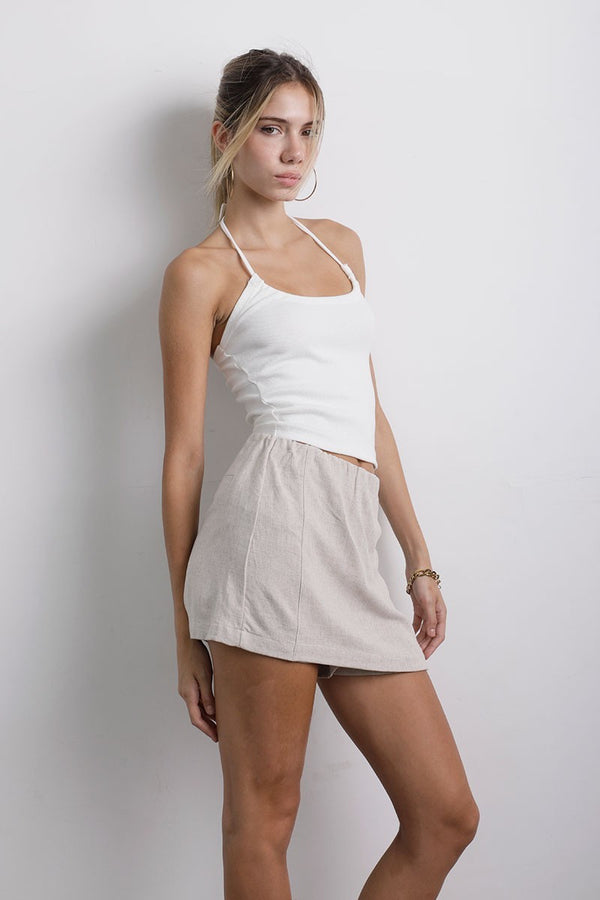 Short Falda Lino Natural