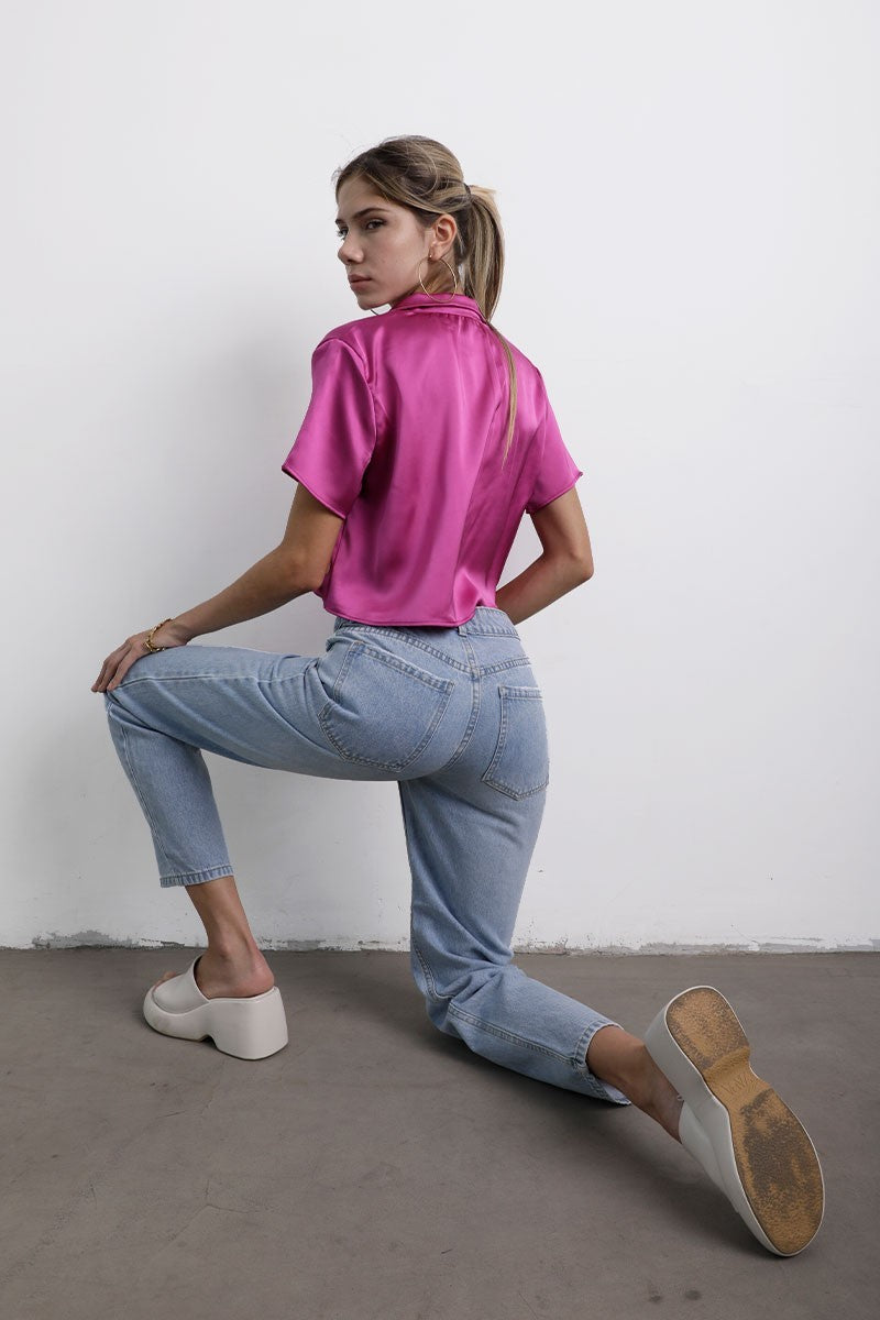 Jeans Mom Lavado Celeste