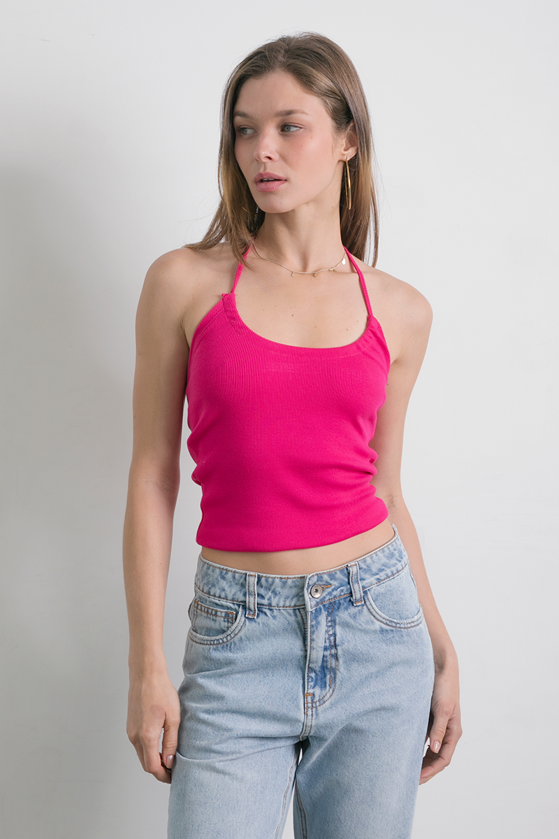 Lucia Halter Top Fucsia