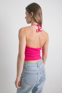 Lucia Halter Top Fucsia