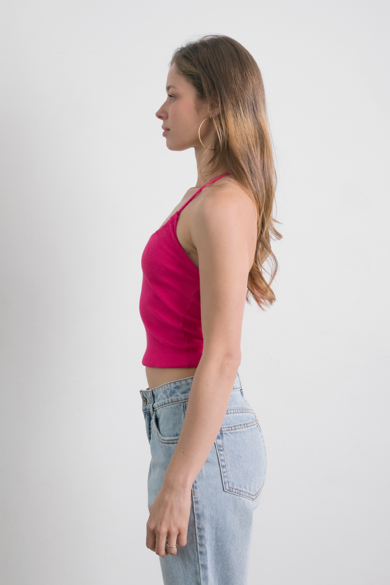 Lucia Halter Top Fucsia