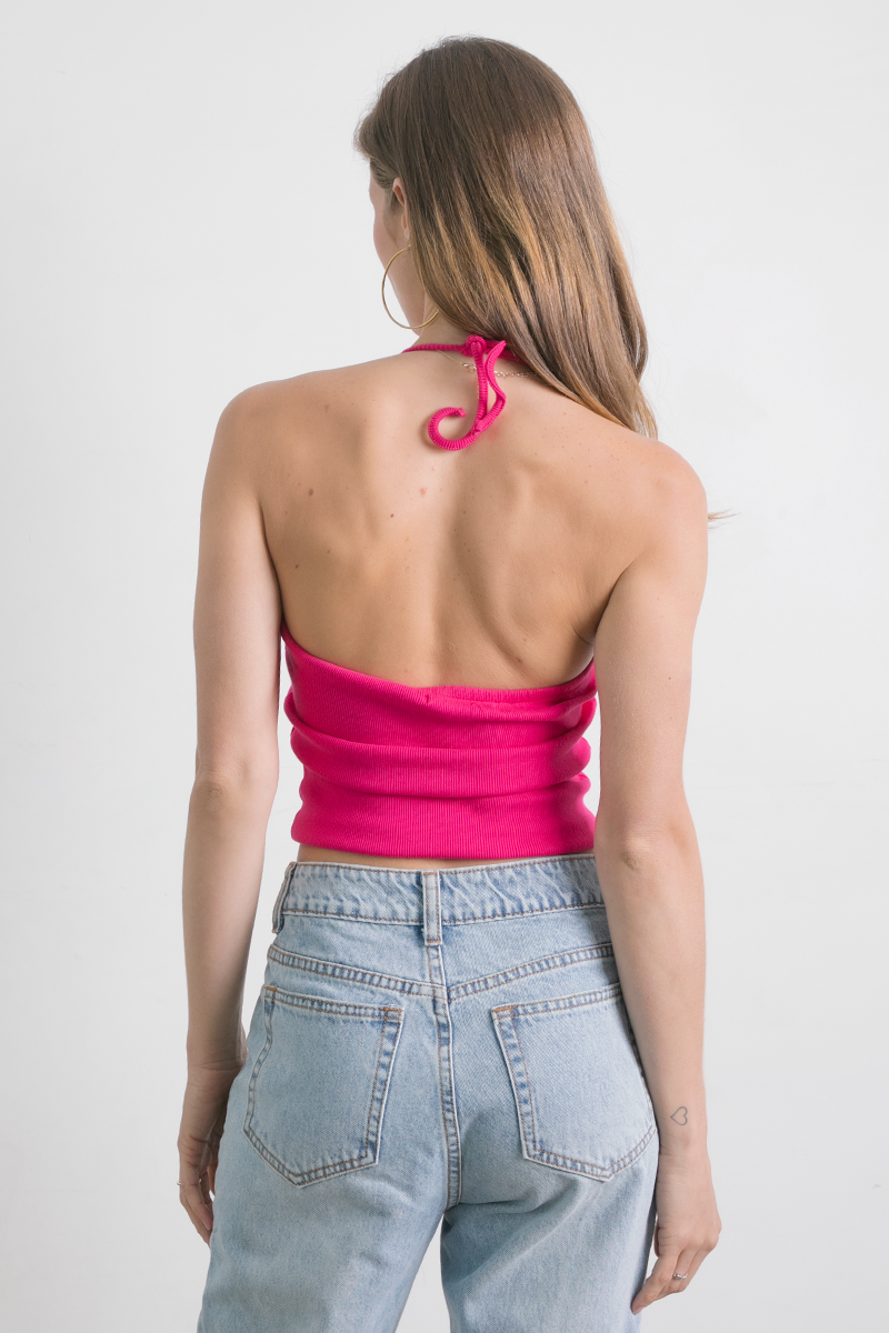 Lucia Halter Top Fucsia