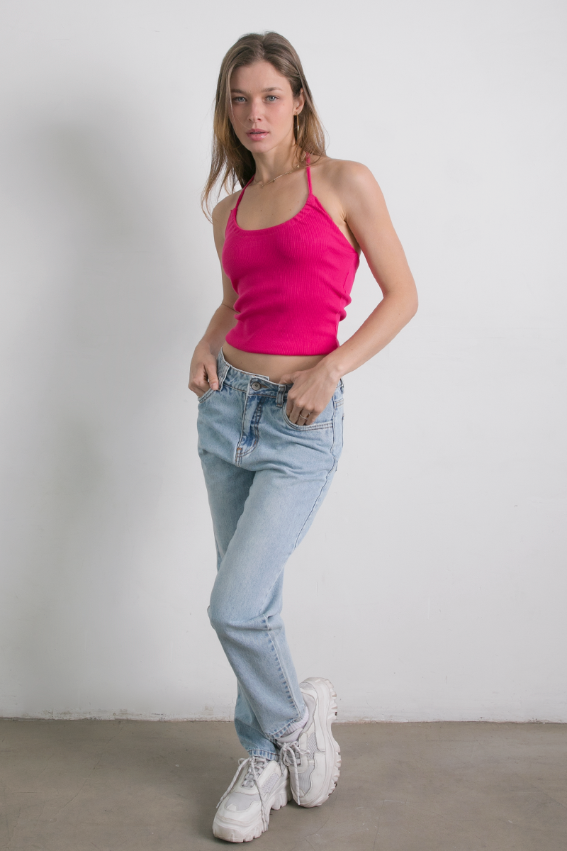 Lucia Halter Top Fucsia