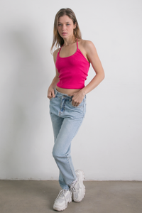 Lucia Halter Top Fucsia