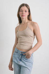 Lucia Halter Top Beige