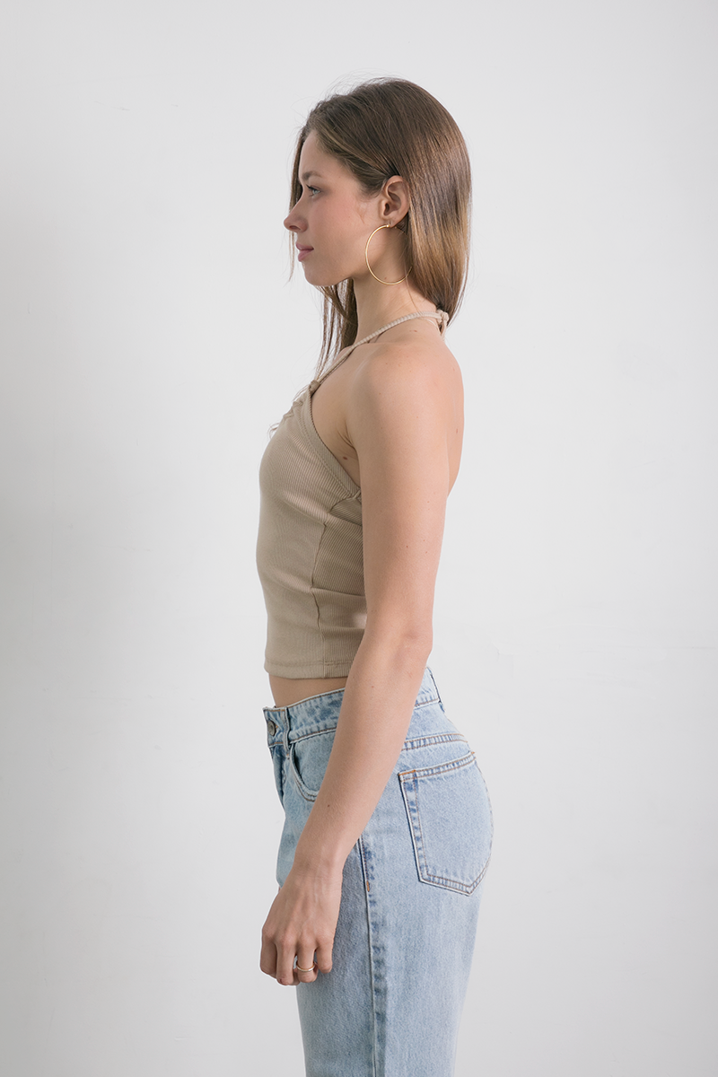 Lucia Halter Top Beige