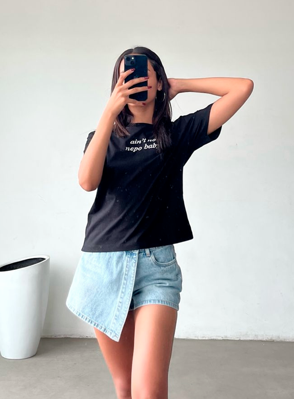 Polo Basic Text Negro