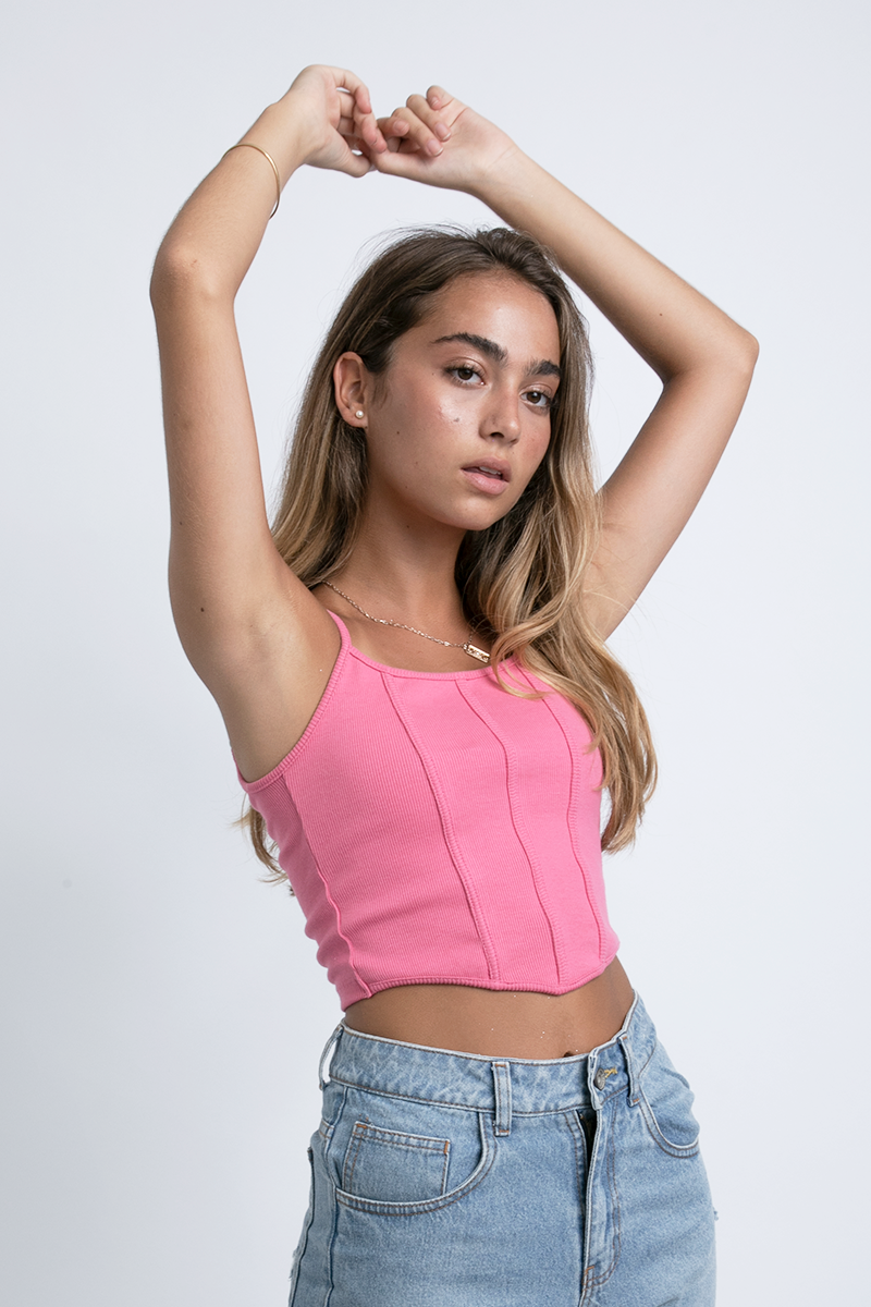 Top Bustier Fucsia