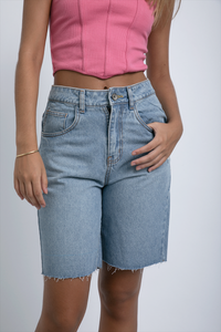 Short Jean Biker Indigo
