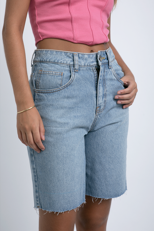 Short Jean Biker Indigo