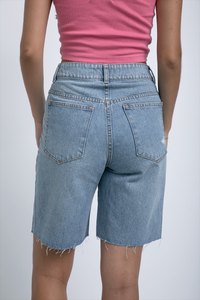 Short Jean Biker Indigo