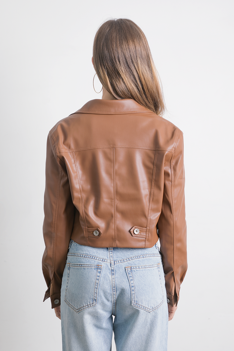 Chaqueta Cuerina Camel