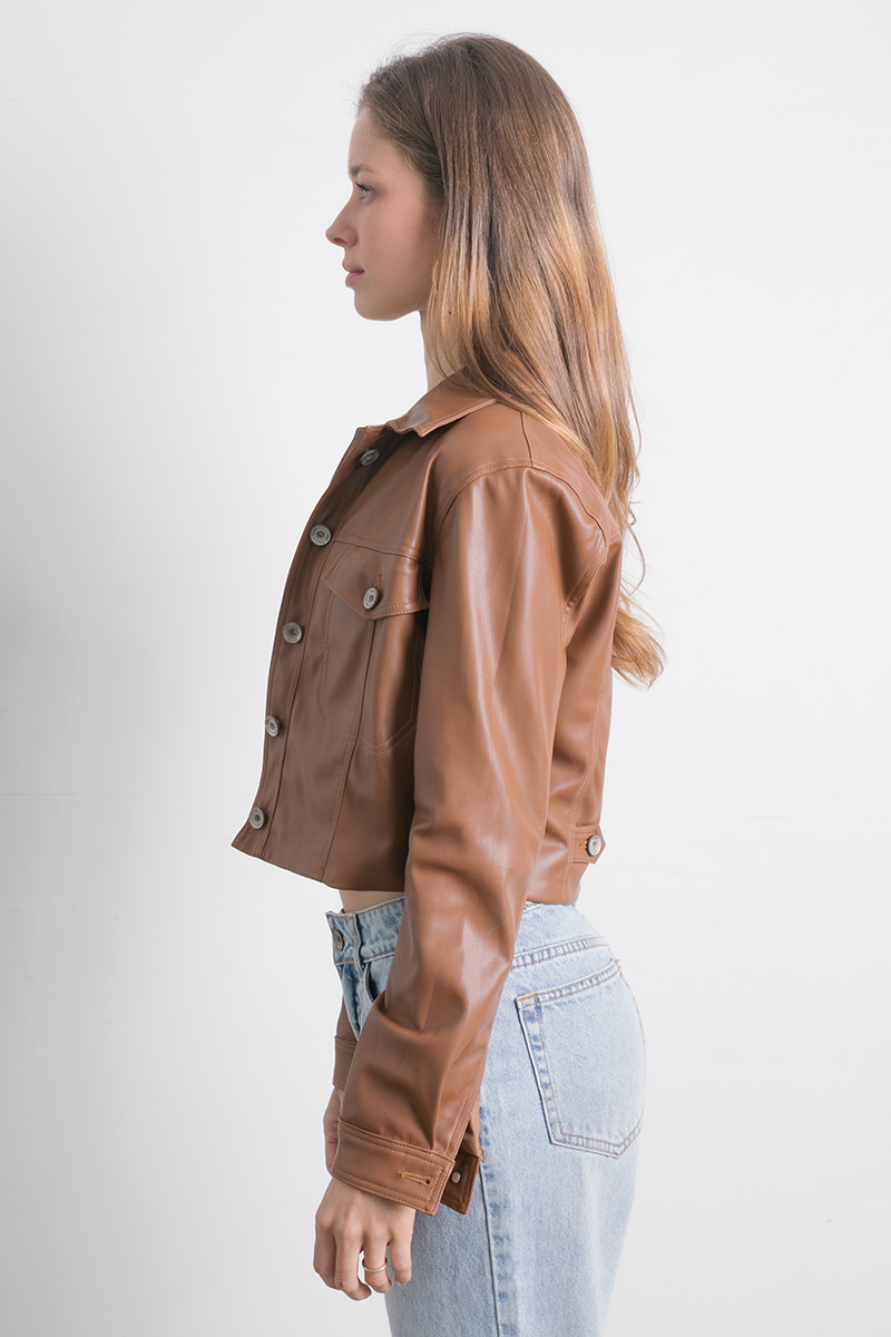 Chaqueta Cuerina Camel