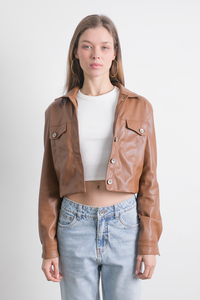 Chaqueta Cuerina Camel