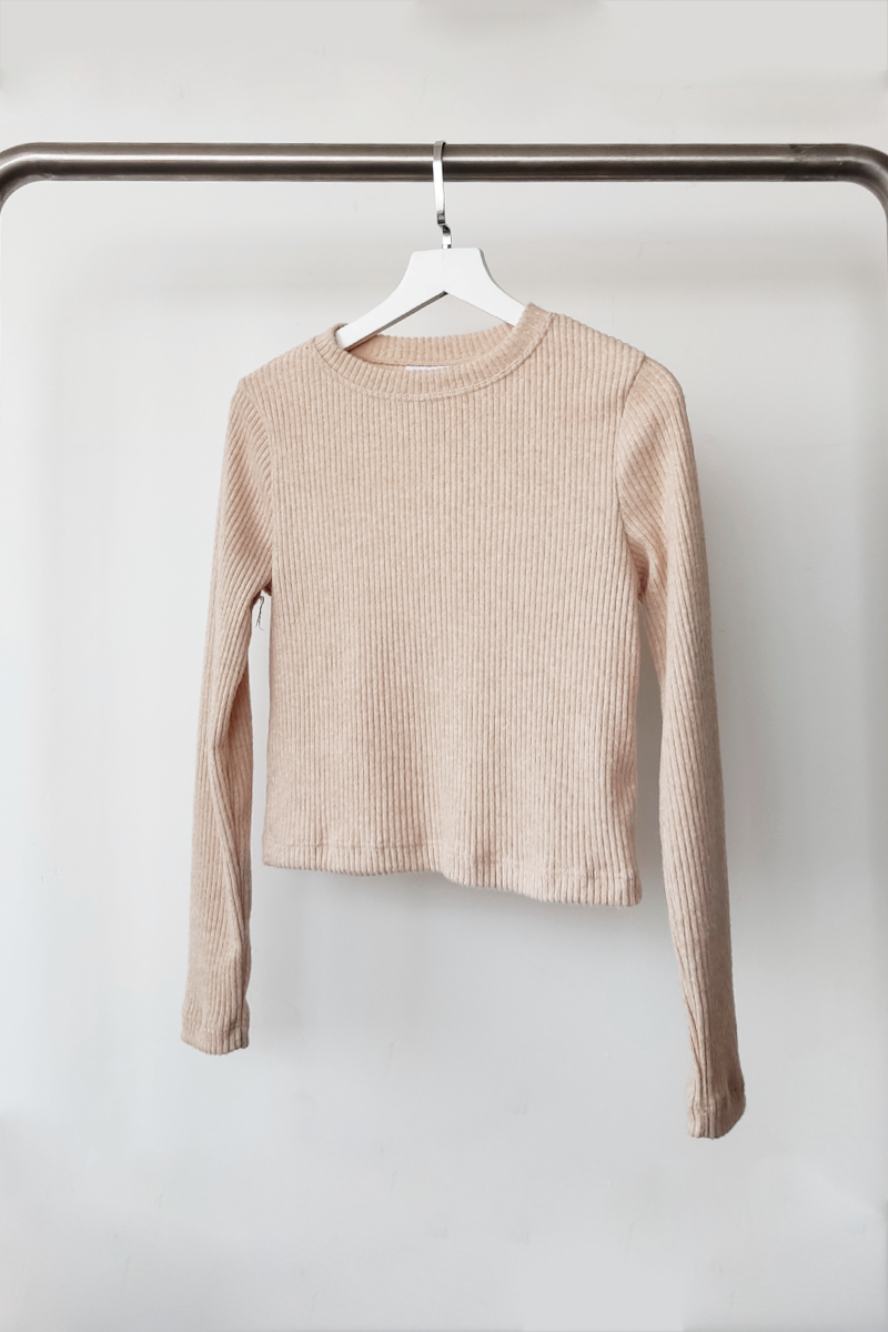 Lian Rib Top Beige