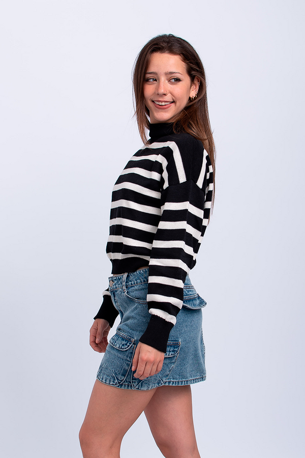 Tiara Knit Sweater Negro