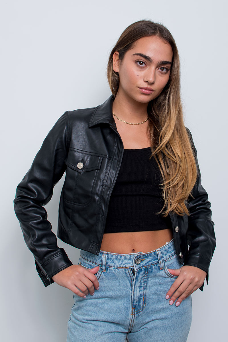 Chaqueta Cuerina Negro