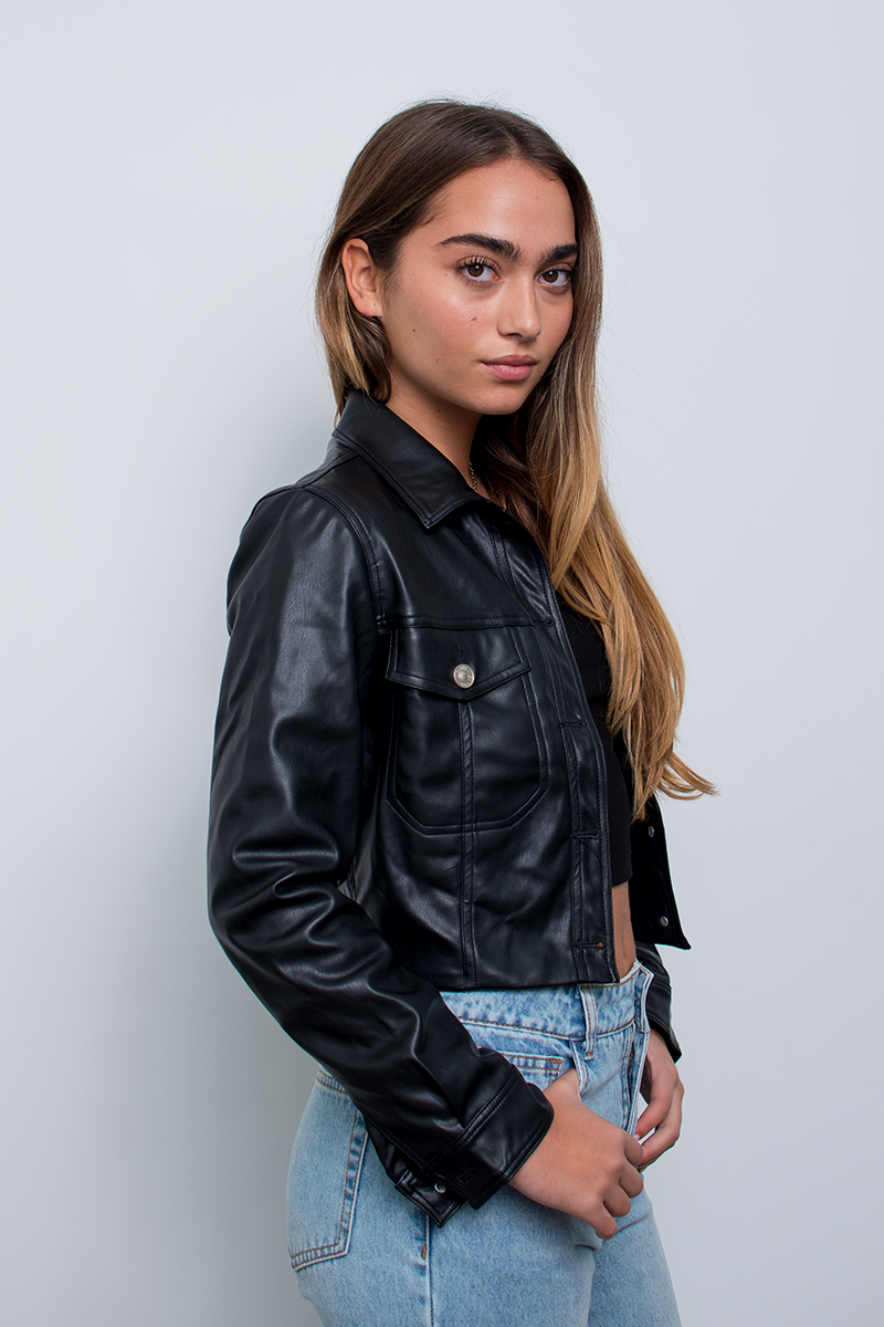 Chaqueta Cuerina Negro