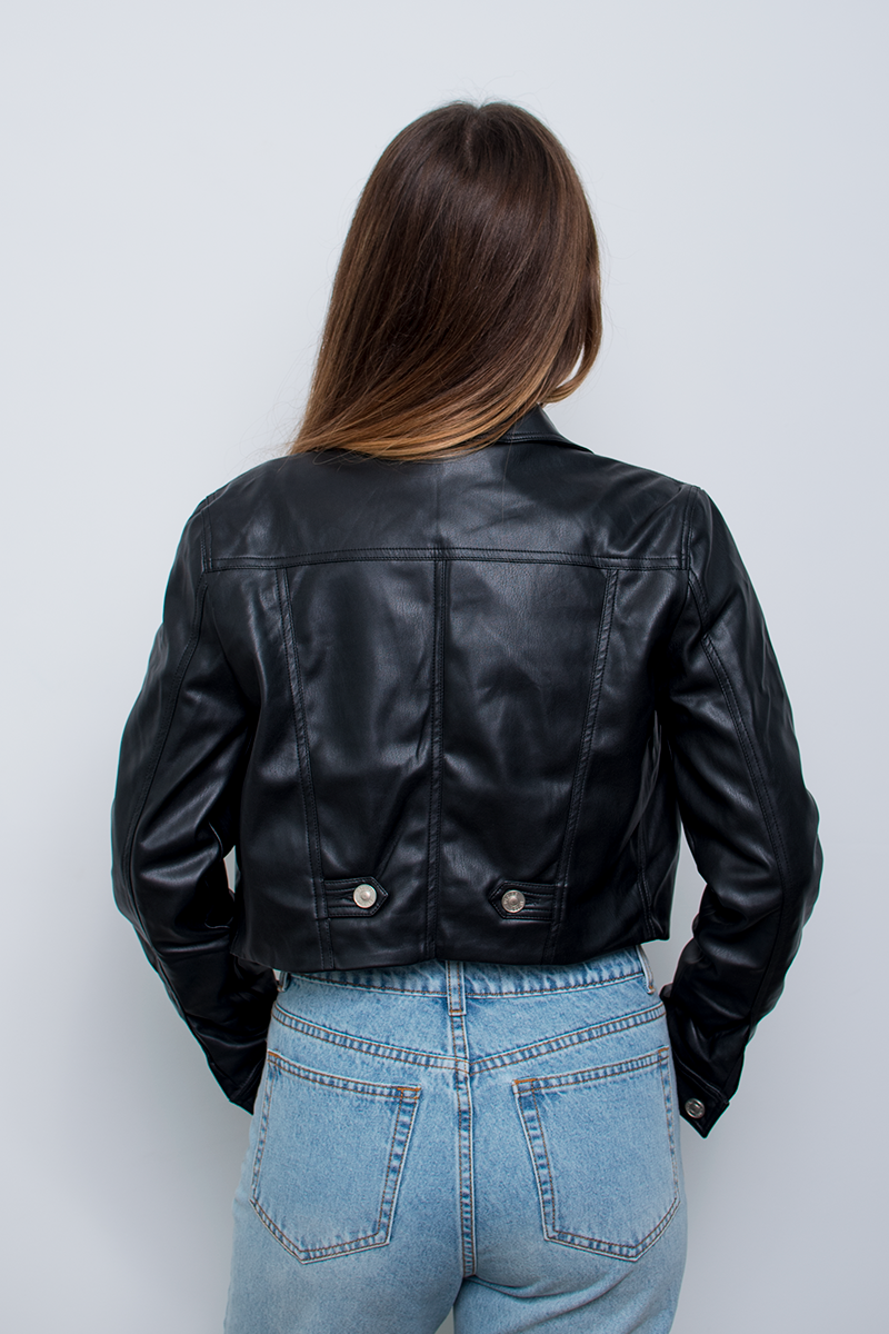 Chaqueta Cuerina Negro
