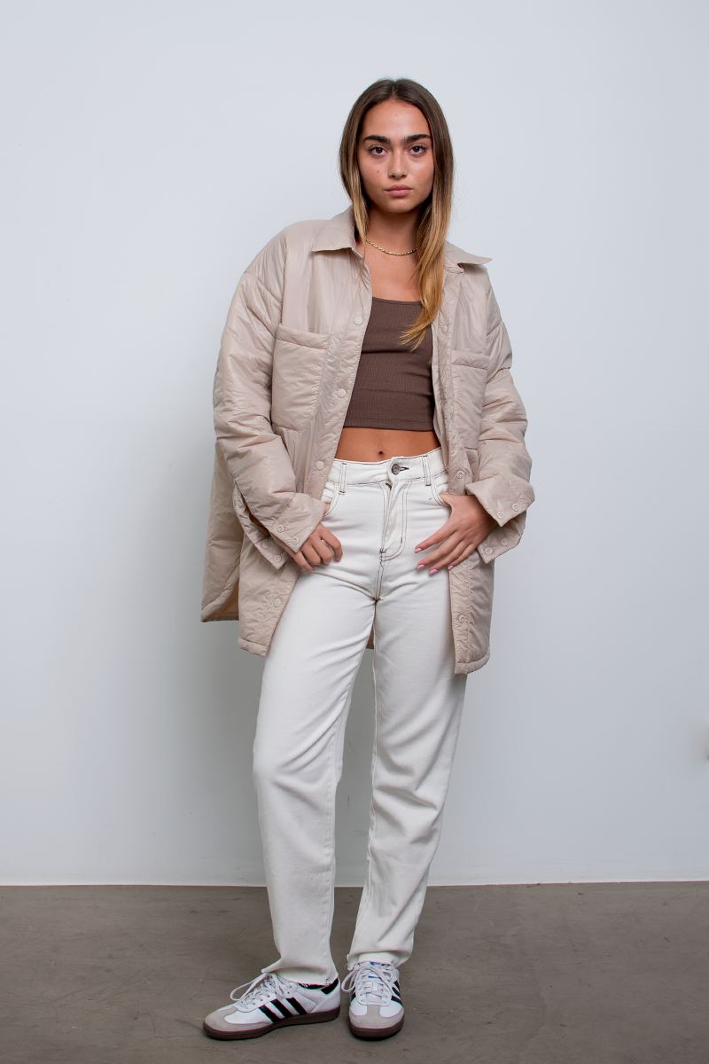 Abrigo Puffer Beige