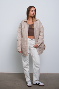Abrigo Puffer Beige