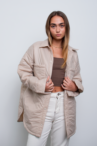 Abrigo Puffer Beige