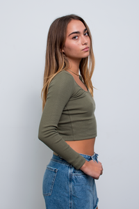 Lili Longsleeve Top Verde Hoja