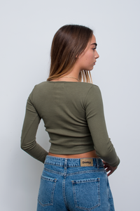 Lili Longsleeve Top Verde Hoja