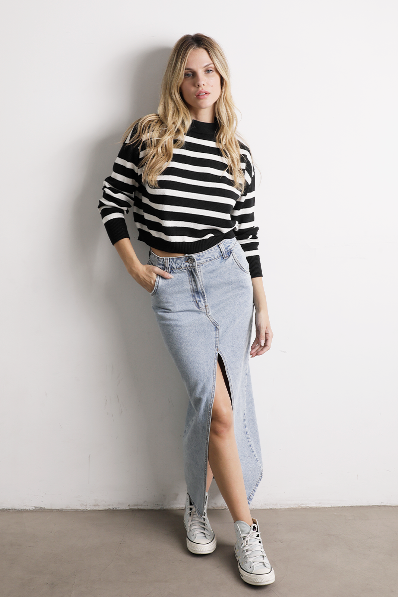 Tiara Knit Sweater Negro