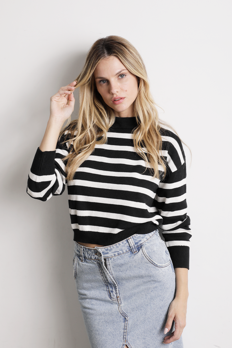 Tiara Knit Sweater Negro