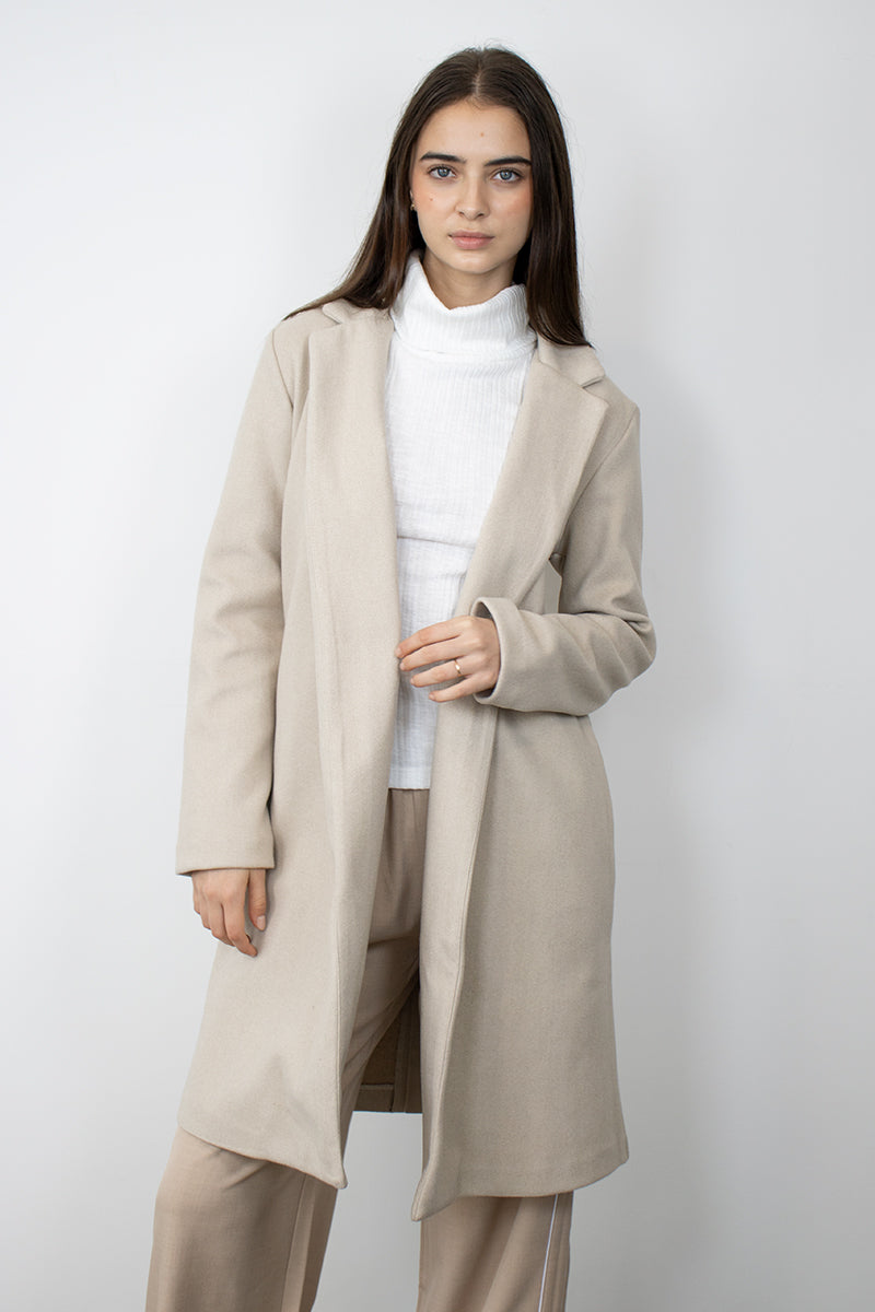 Abrigo Maxi Paño Beige
