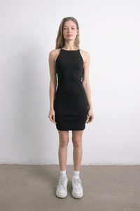Eva Midi Rib Dress Negro