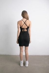 Eva Midi Rib Dress Negro