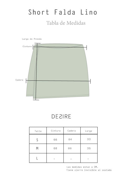 Short Falda Lino Verde